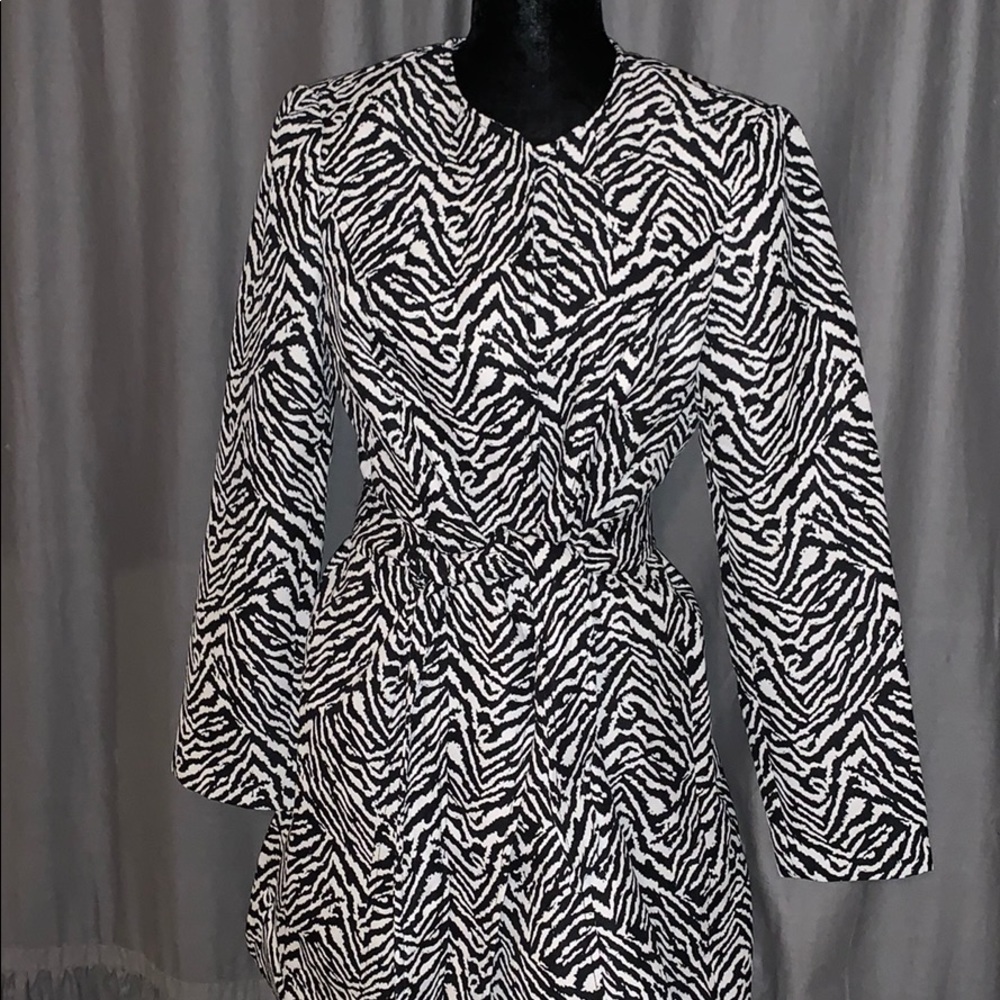 R & K Animal print Pea Coat New